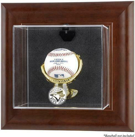 Blue Jays Brown Framed Wall- Logo Baseball Display Case-Fanatics