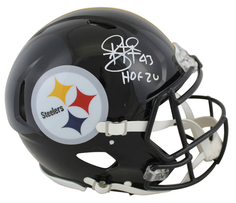 Steelers Troy Polamalu "HOF 20" Signed Full Size Speed Proline Helmet BAS Wit