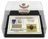 Braves Eddie Mathews Signed Thumbprint Baseball LE #'d/200 w/ Display Case BAS