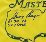 Gary Player Signed Framed 2018 Masters Golf Flag 61 74 78 52 Times Insc BAS LOA
