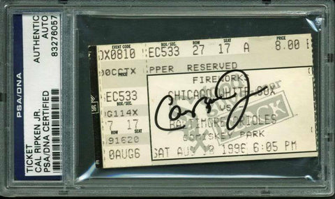 Orioles Cal Ripken Jr. Authentic Signed 1996 Game Ticket PSA Slabbed #83276057