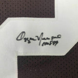 FRAMED Autographed/Signed OZZIE NEWSOME HOF 33x42 Cleveland Brown Jersey JSA COA