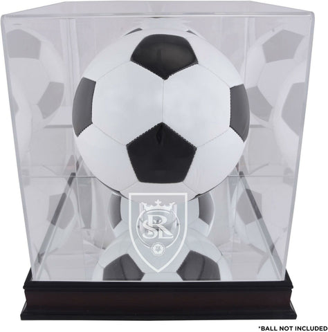 Real Salt Lake Mahogany Team Logo Soccer Ball Display Case