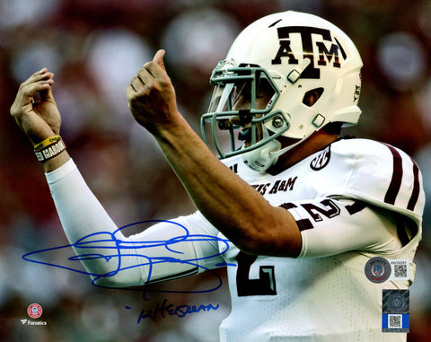 Johnny Manziel Autographed/Signed Texas A&M Aggies 8x10 Photo Beckett 37705