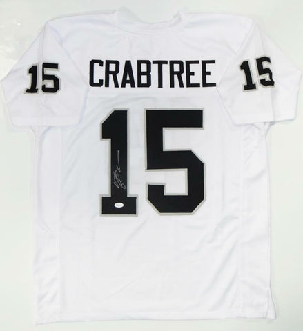 Michael Crabtree Autographed White Pro Style Jersey - JSA Witness Auth
