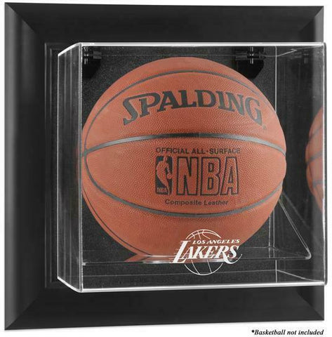 Los Angeles Lakers Black Framed Wall-Mounted Team Logo Basketball Display Case