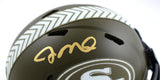 Joe Montana Autographed 49ers Salute to Service Speed Mini Helmet-Fanatics *Gold
