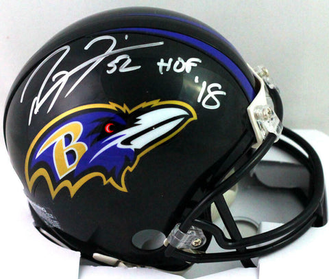 Ray Lewis Autographed Baltimore Ravens Mini Helmet w/ HOF Beckett W *Silver