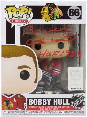 Bobby Hull Signed Chicago NHL Pop Doll #66 w/HOF 1983 -(SS COA)