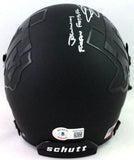 Johnny Manziel Signed Aggies Blk Schutt Mini Helmet w/ 2 Insc- Beckett W *Silver