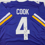Autographed/Signed Dalvin Cook Minnesota Purple Football Jersey Beckett BAS COA