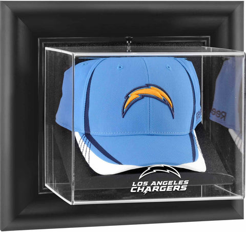 Los Angeles Chargers Black Framed Wall-Mountable Cap Team Logo Display Case