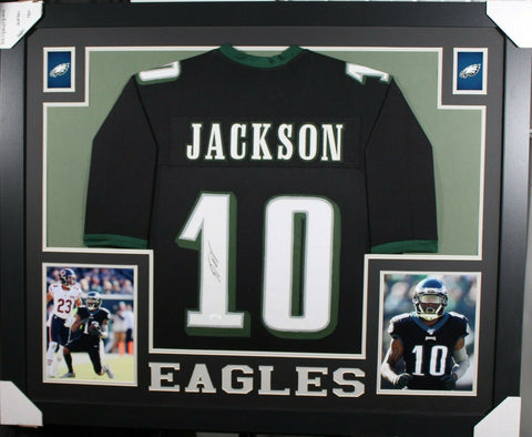 DESEAN JACKSON (Eagles black SKYLINE) Signed Autographed Framed Jersey JSA