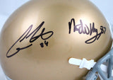 Cole Kmet Michael Mayer Signed Notre Dame Mini Helmet-Beckett W Hologram *Black
