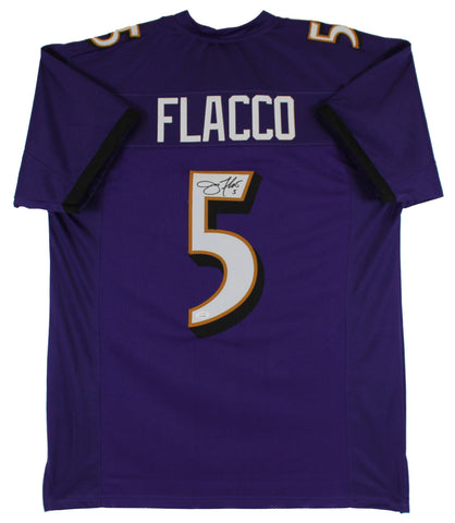 Joe Flacco Authentic Signed Purple Pro Style Jersey Autographed JSA Witness
