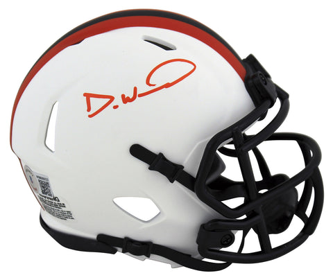 Browns Denzel Ward Authentic Signed Lunar Speed Mini Helmet BAS Witnessed