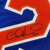 Framed Autographed/Signed Allan Houston 33x42 New York Blue Jersey PSA/DNA COA