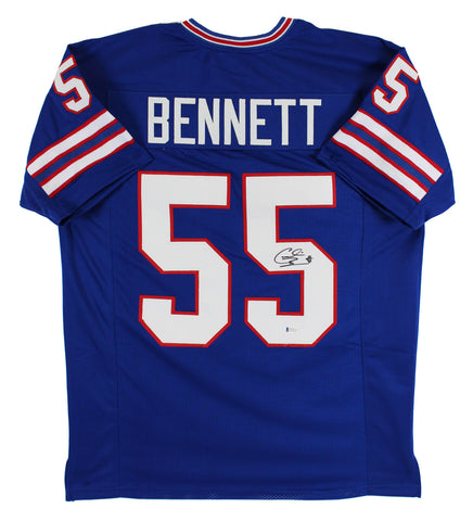 Cornelius Bennett Authentic Signed Blue #55 Rookie Pro Style Jersey BAS Witness