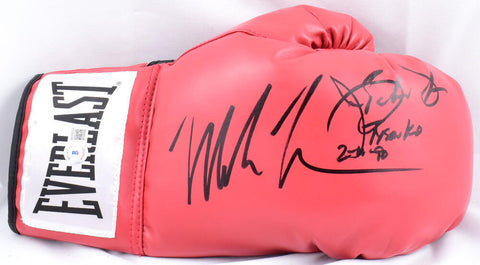 Mike Tyson Buster Douglas Signed Red Everlast Boxing Glove-Beckett W Holo *Right