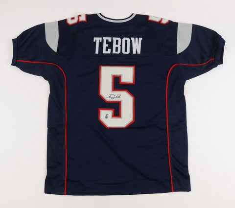 Tim Tebow Signed New England Patriots Jersey (Tebow Hologram) Florida Gator Q.B.