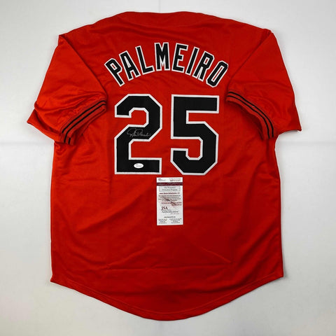Autographed/Signed Rafael Palmeiro Baltimore Orange Baseball Jersey JSA COA