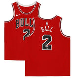 LONZO BALL Autographed Chicago Bulls Nike Red Jersey FANATICS
