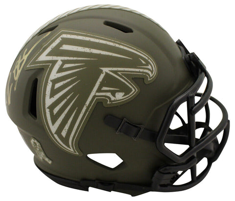 Deion Sanders Autographed Atlanta Falcons Salute Mini Helmet Beckett 38800
