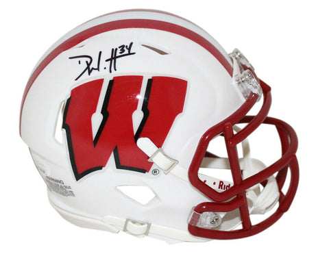 Derek Watt Autographed Wisconsin Badgers Speed Mini Helmet Beckett 34978