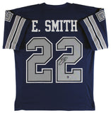 Emmitt Smith Authentic Signed Navy Blue Pro Style Jersey w/ Grey #s BAS Witness