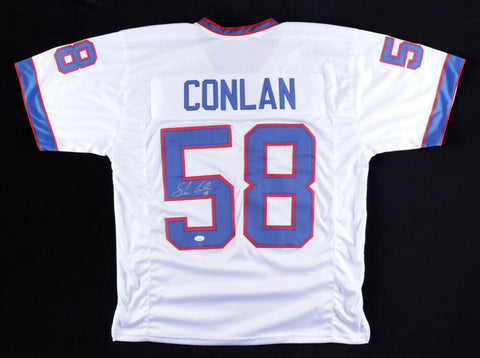 Shane Conlan Signed Buffalo Bills White Jersey (JSA COA) 3xAll Pro Linebacker