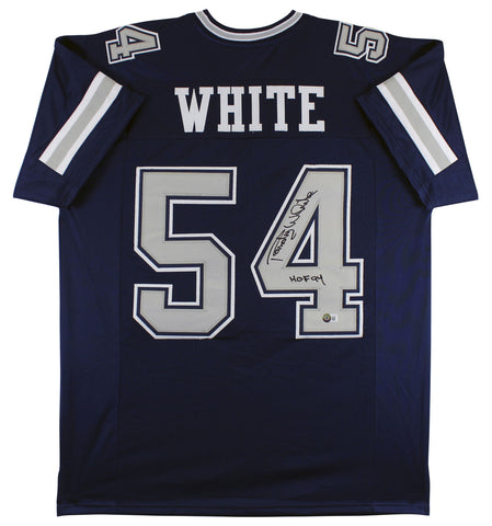 Randy White "HOF 94" Signed Navy Blue Pro Style Jersey w/ Grey #'s BAS Witnessed