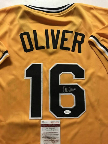 Autographed/Signed AL OLIVER Pittsburgh Yellow Jersey JSA COA Auto