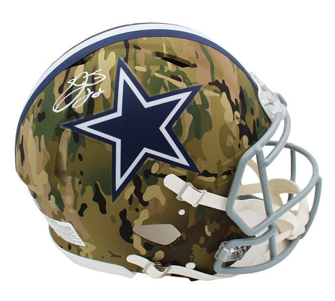 Emmitt Smith Signed Dallas Cowboys Speed Authentic Camo NFL Helmet