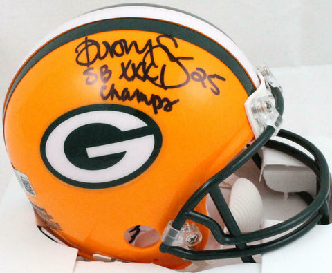 Dorsey Levens Autographed Green Bay Packers Mini Helmet w/SB Champs-BAW Hologram