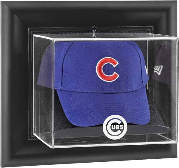 Cubs Black Framed Wall- Logo Cap Display Case - Fanatics