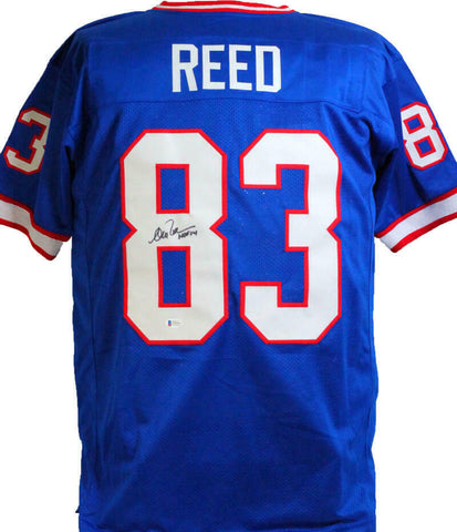 Andre Reed Autographed Blue Pro Style Jersey w/HOF - Beckett W Auth *M8