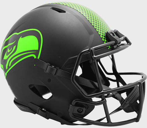 Seattle Seahawks Unsigned Eclipse Black Authentic Full Size Riddell Helmet