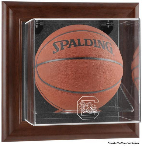 South Carolina Brown Framed Wall-Mountable Basketball Display Case
