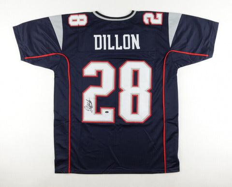 Corey Dillon Signed New England Patriots Jersey (Schwartz COA) 4xPro Bowl R.B.