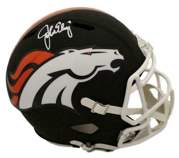 John Elway Autographed Denver Broncos Black Replica Helmet JSA 22571