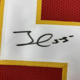 FRAMED Autographed/Signed FRANK CLARK 33x42 Kansas City Red Jersey PSA/DNA COA