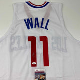 Autographed/Signed John Wall 33x42 Los Angeles White Basketball Jersey JSA COA