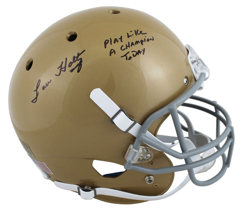 Nd Lou Holtz 'Play Like A Champion' Signed Full Size Rep Schutt Helmet BAS Wit