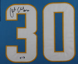 AUSTIN EKELER (Chargers light blue TOWER) Signed Autographed Framed Jersey JSA
