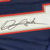 FRAMED Autographed/Signed JONNU SMITH 33x42 Blue Football Jersey Beckett COA