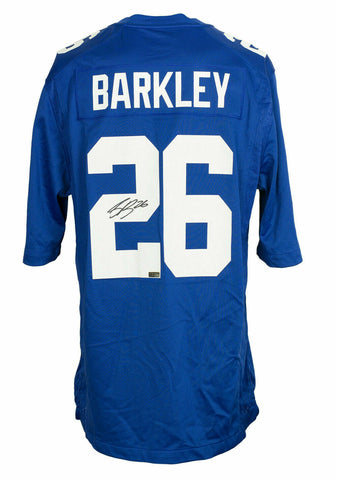 Saquon Barkley Signed New York Blue Nike Game Replica Jersey Panini