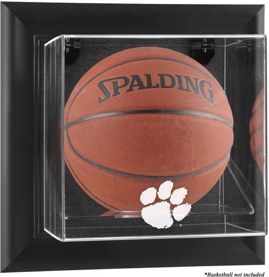 Clemson Tigers Black Framed Wall-Mountable Basketball Display Case