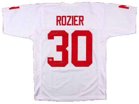 MIKE ROZIER SIGNED AUTOGRAPHED NEBRASKA CORNHUSKERS #30 WHITE JERSEY BECKETT