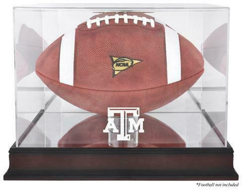 Texas A&M Aggies Mahogany Base Logo Football Display Case with Mirror Back