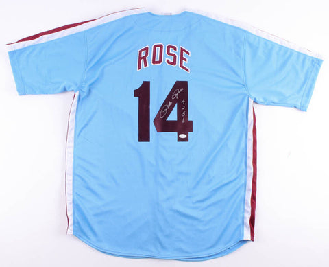 Pete Rose Signed Philadelphia Phillies Inscribed "4256" Jersey (Fiterman Holo)
